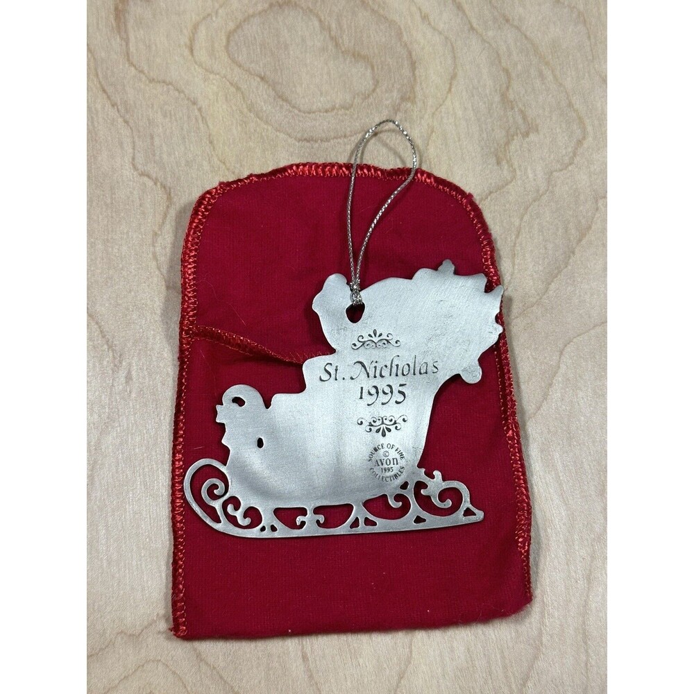 Christmas Ornament Avon 1995 "St. Nicholas" Pewter Collectible NIB Vintage - Picture 2 of 4